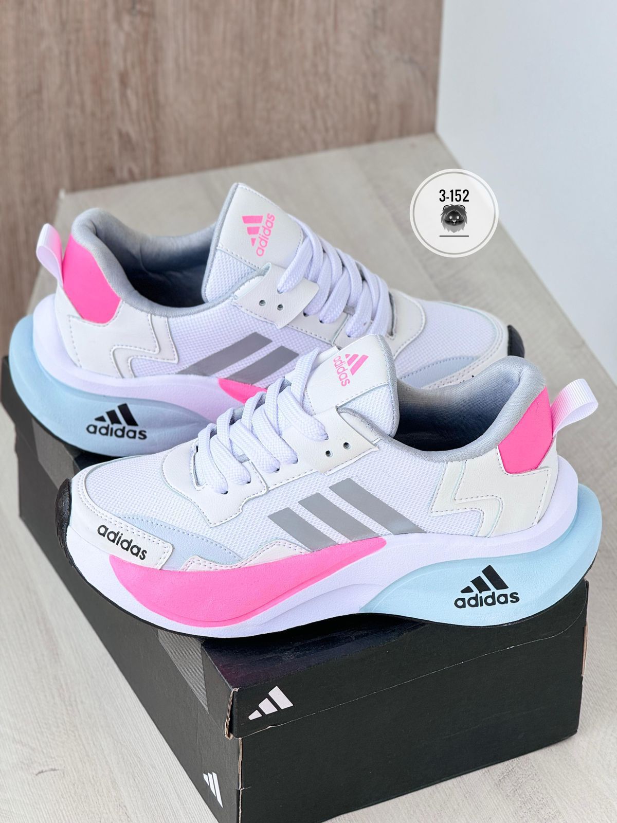 ADIDAS BLANCO  X ROSADO