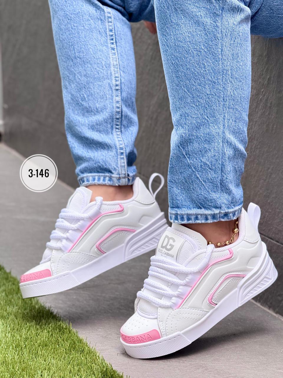 TENIS DOLCE DAMA BLANCO X ROSA