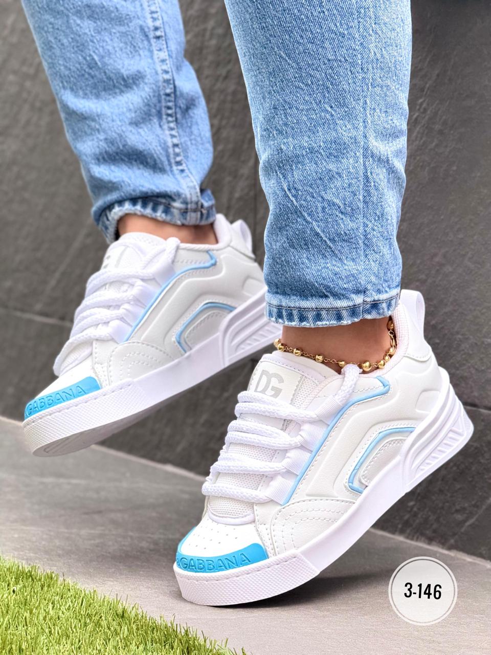 TENIS DOLCE DAMA BLANCO X AZUL